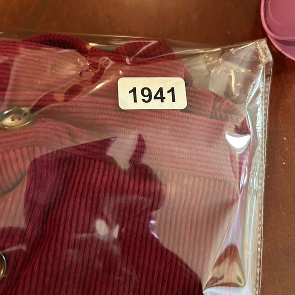 Corduroy Jacket Womens S Red Rust Collared Long Sleeve Button Up Corduroy NEW - Picture 9 of 10